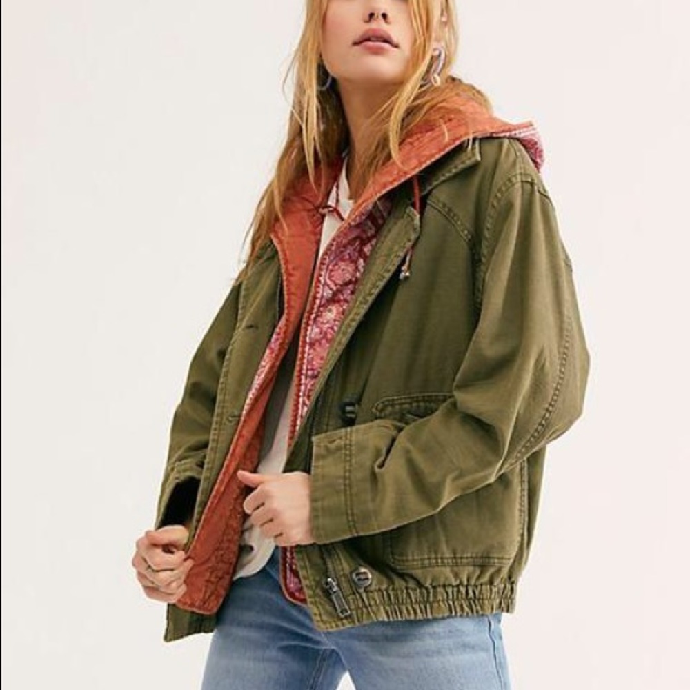 Free people two fer military bomber jacket! Brand new